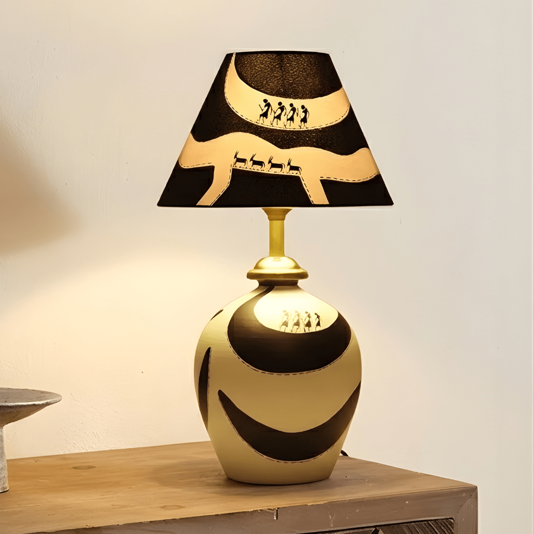 Artisan Noir Lamp – Handcrafted Black & White Aesthetic Light - Memories InsiteBIG ARTISAN NOIR LAMP - ( BLACK & WHITE )-1